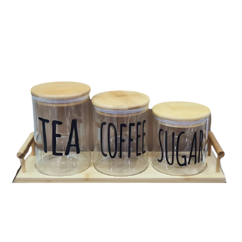 Glass Jar Set with Tray
