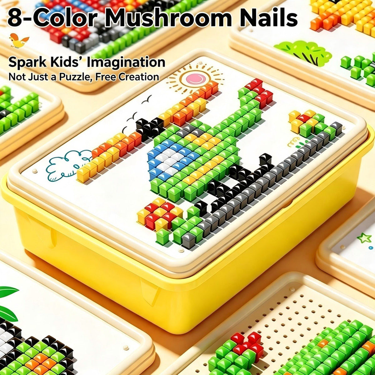 Mushroom Peg Puzzle — 493 Pieces