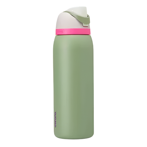 Close-up of the Owala FreeSip bottle showing its FreeSip spout.