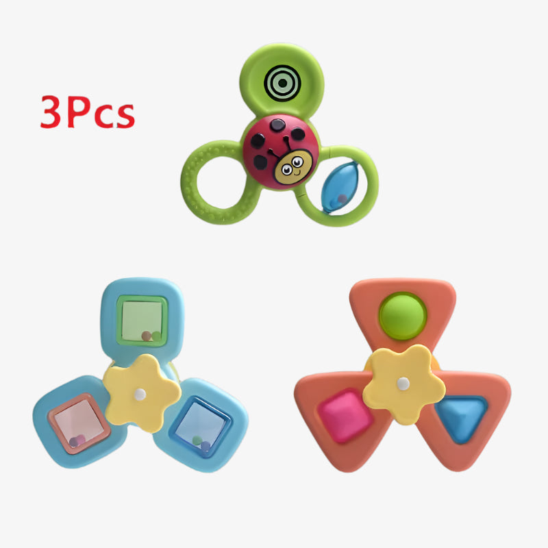 Three colorful fidget spinners on a white background with '3Pcs' text.