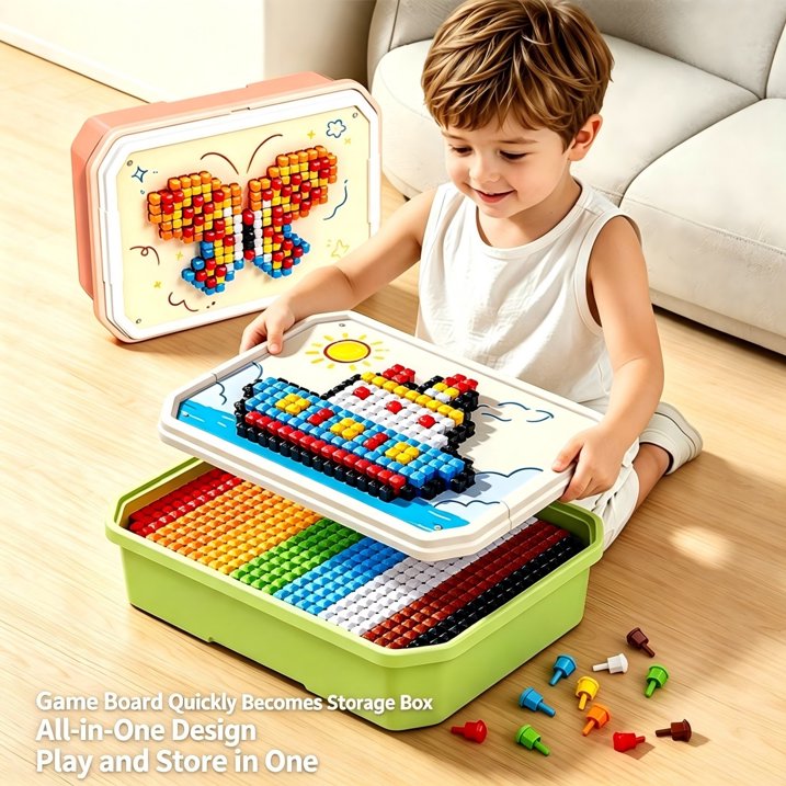 Mushroom Peg Puzzle — 493 Pieces