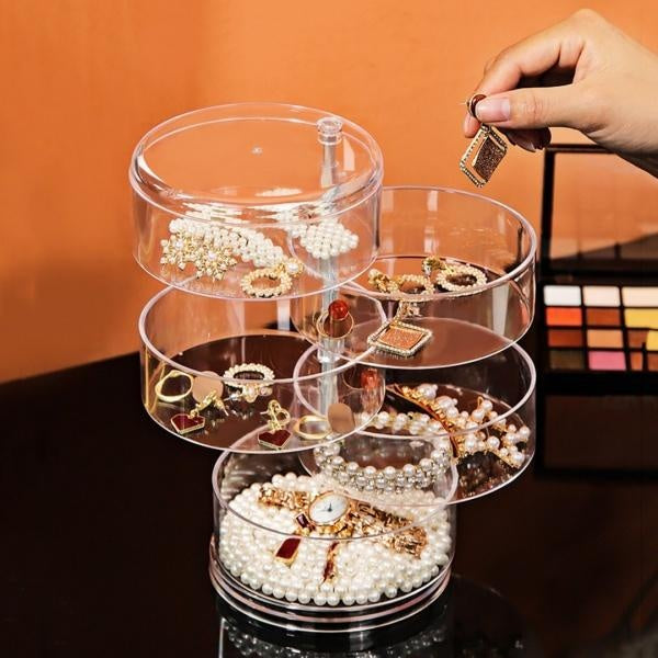 Rotating Acrylic Jewelry Organizer Box
