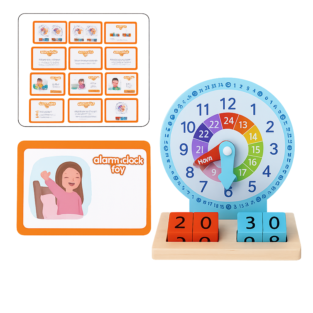 Wooden Alarm Clock – Educational Toy for Kids