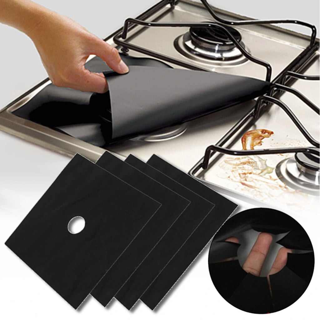 Reusable Gas Stove Burner Protectors (4-Pack)