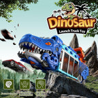 Dinosaur truck folded with cars stored inside