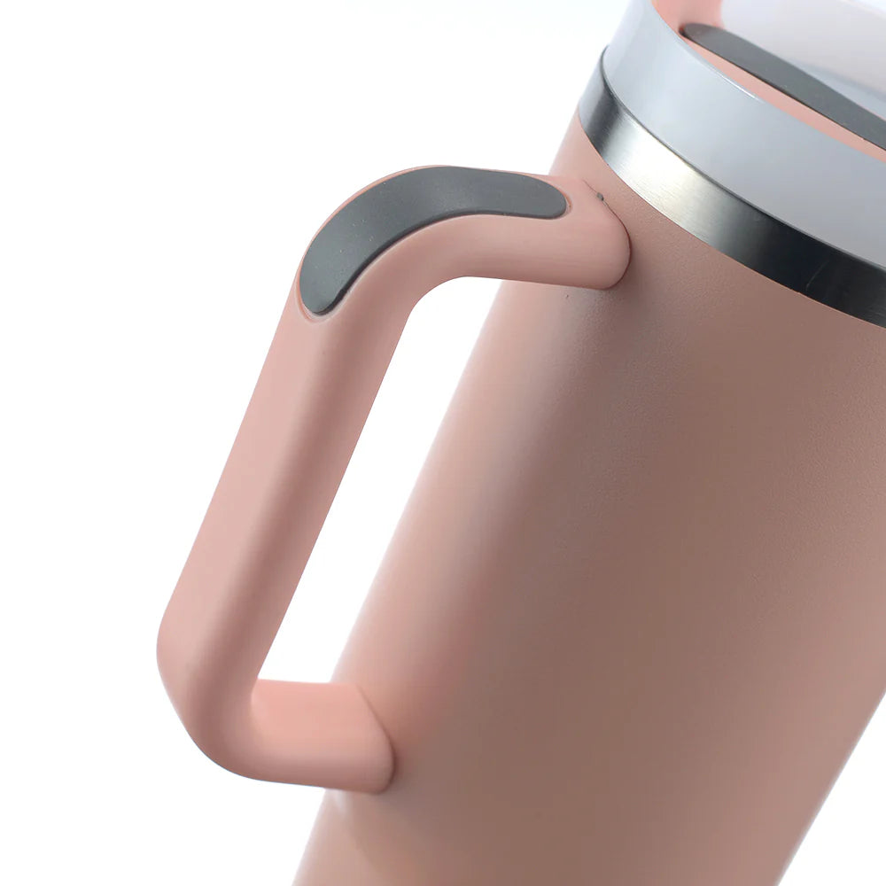 Stainless Steel Vacuum Flask with Straw - 40 oz
