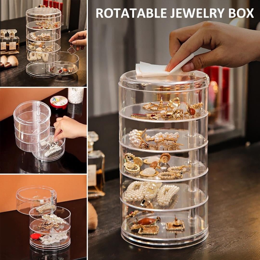 Rotating Acrylic Jewelry Organizer Box