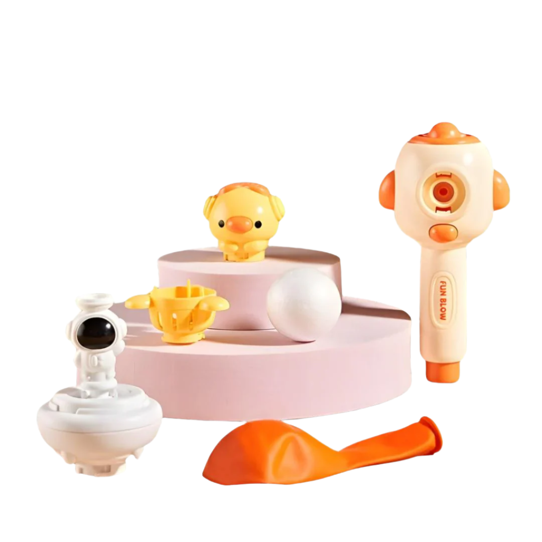 Set of baby toys with a pink base and various colorful items on a white background, featuring the brand 'Wishland'.
