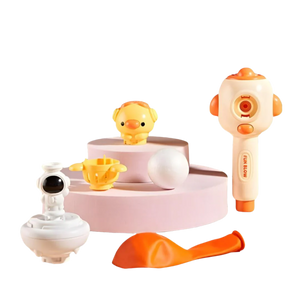 Set of baby toys with a pink base and various colorful items on a white background, featuring the brand 'Wishland'.