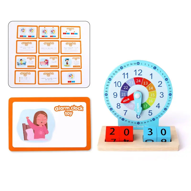 Wooden Alarm Clock – Educational Toy for Kids