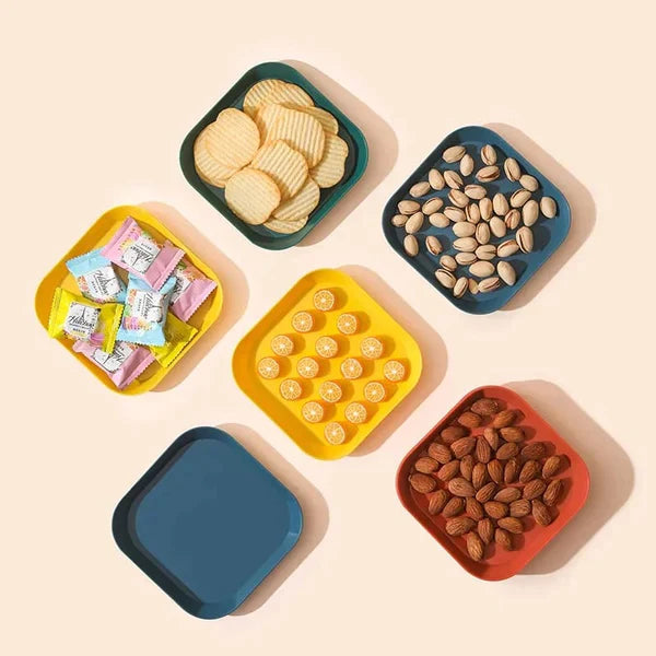 Unbreakable and microwave-safe Wolpin dinner plates with smooth edges.