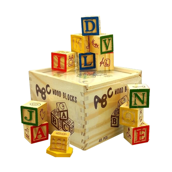 Alphabet Wooden Blocks – 48-Piece Learning Set