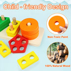 Wooden Shape Sorting Stacker