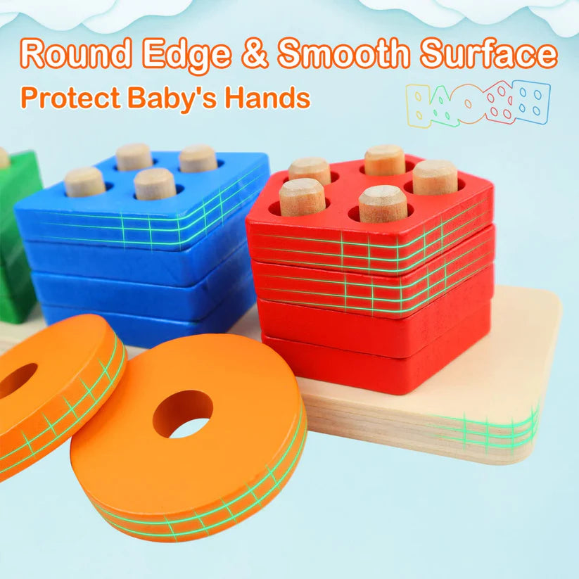 Montessori Wooden Stacking Puzzle Toy