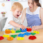 Wooden Shape Sorting Stacker