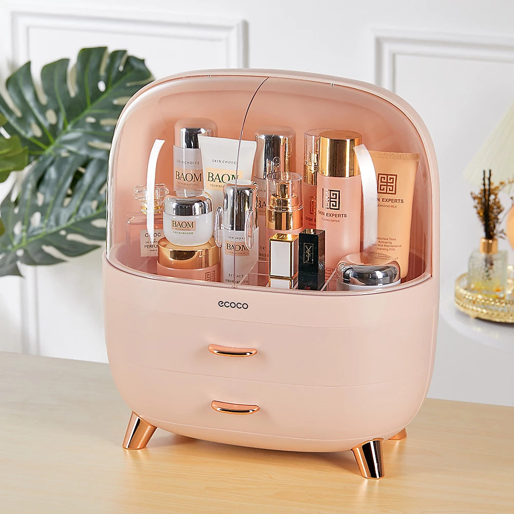 LumiDome Vanity Organizer – Dustproof Capsule Storage Box