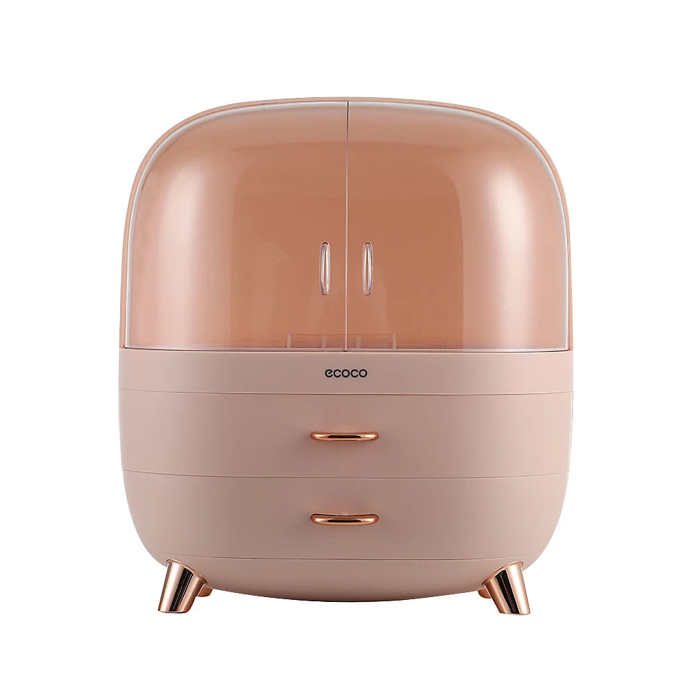 LumiDome Vanity Organizer – Dustproof Capsule Storage Box