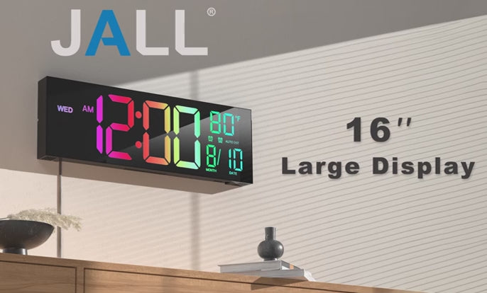 Modern LED Wall Clock with Large Display
