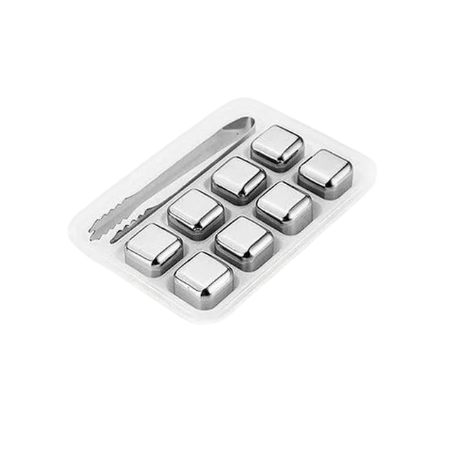 Stainless Steel Ice Cubes — Set of 8