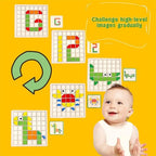120-Piece Wooden Mosaic Puzzle | Geometric Pattern Blocks with Challenge Cards