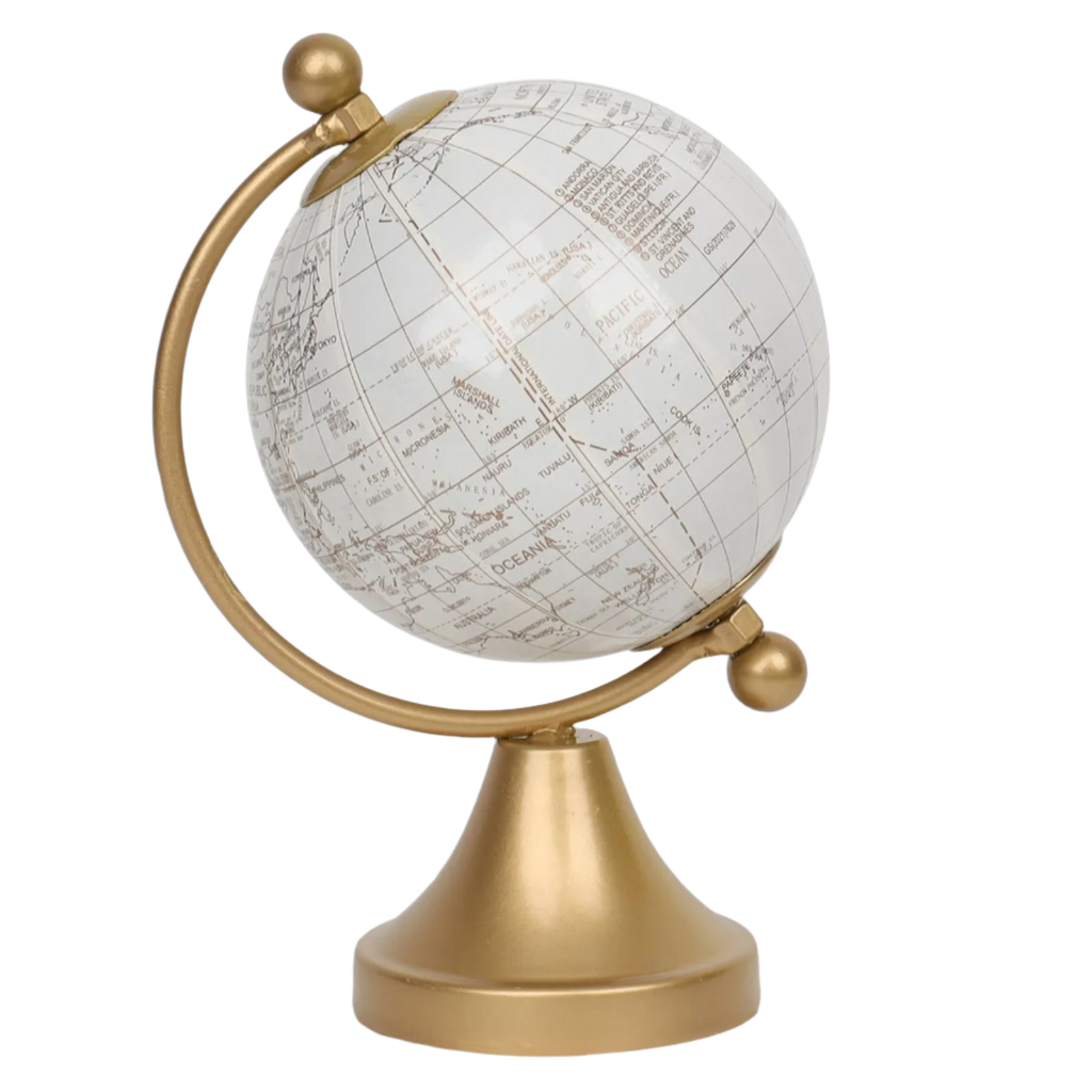White & Gold Globe, 6"