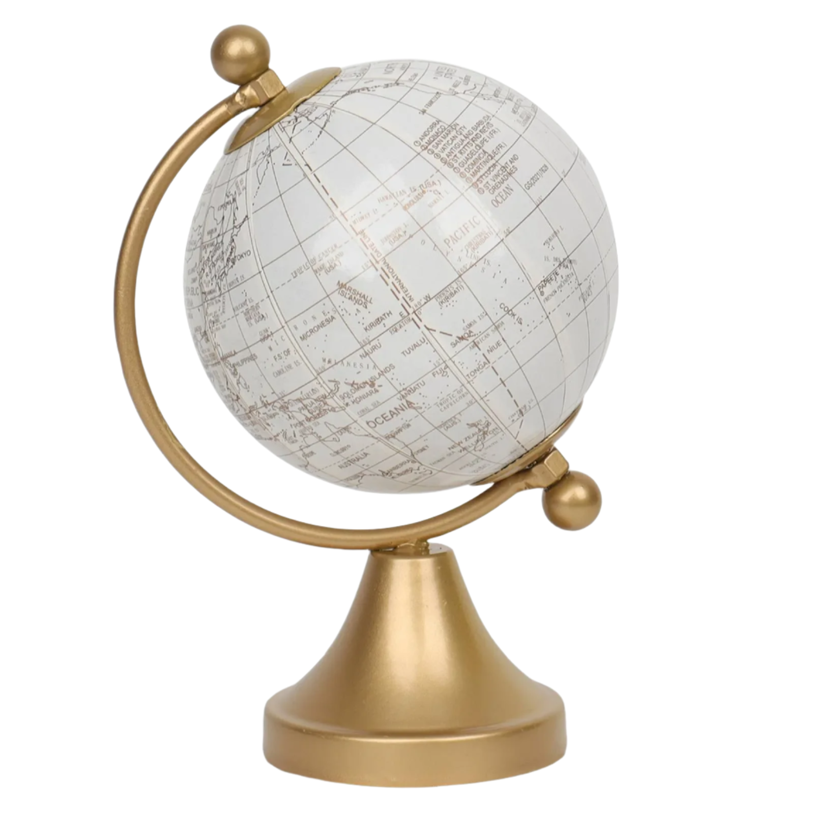 White & Gold Globe, 6"
