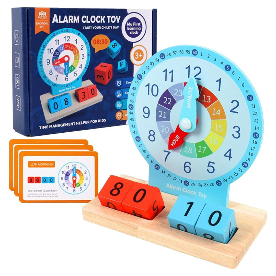 Wooden Alarm Clock – Educational Toy for Kids